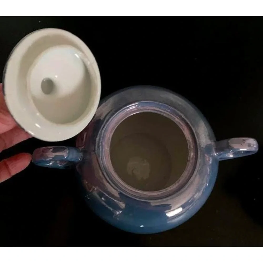 Vintage Japanese Blue‎ Lusterware Creamer and Sugar Bowl Set
